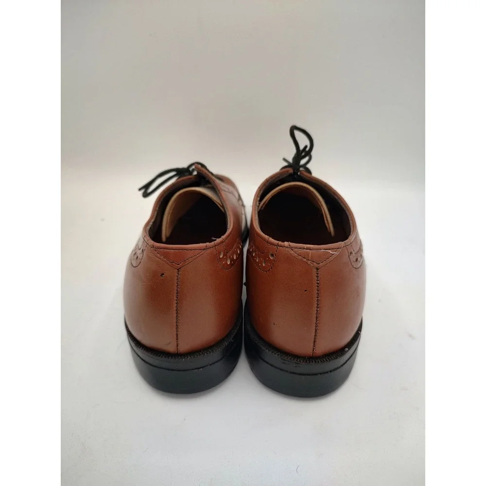 Vintage Brown & WHITE‎ CAP TOE Two Tone  OXFORD Rockabilly Shoe sz 8 Men